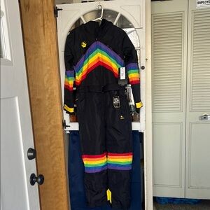 Tipsy Elves Black Rainbow Ski Jacket